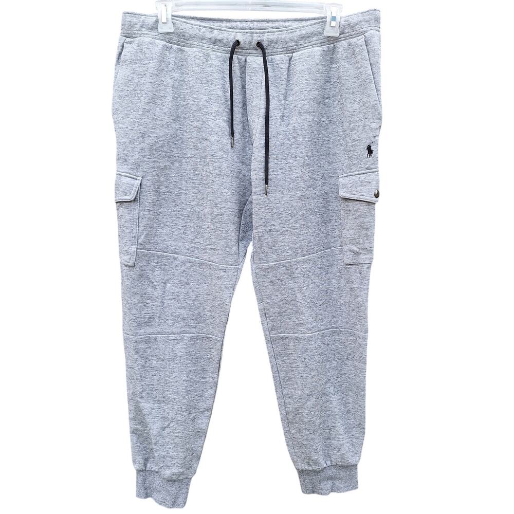 Polo Ralph Lauren Double-Knit Cargo Jogger Pants Mens XXL heathered gray sweats